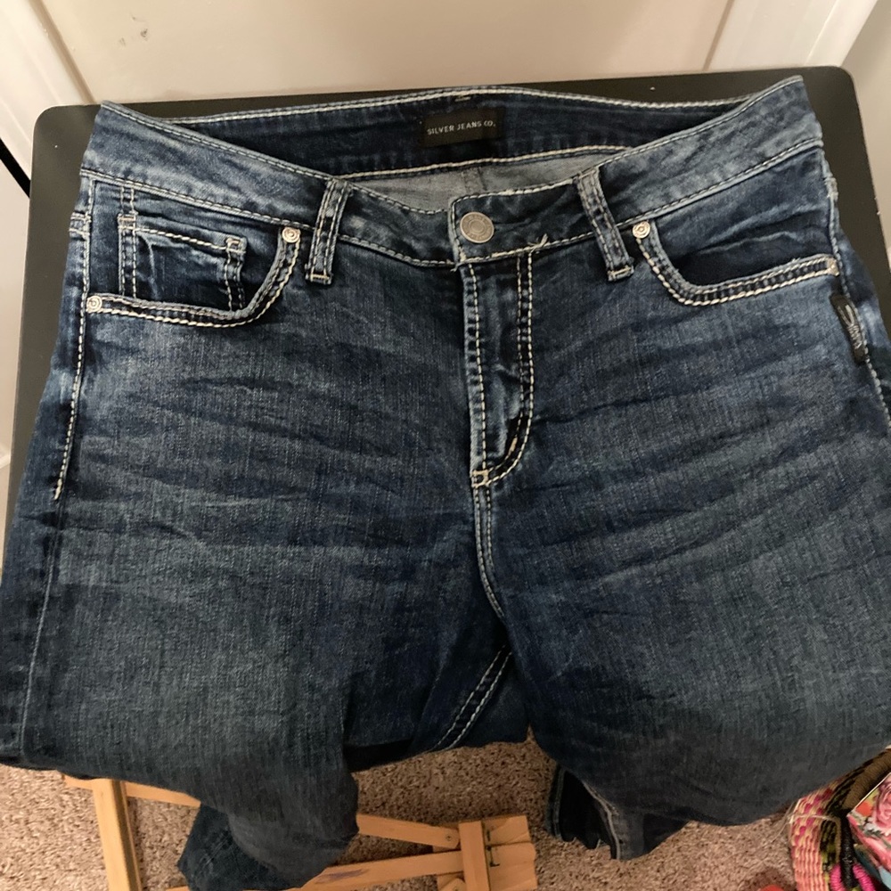 LOTUS BOSS SHINE- Silver jeans 30 x 31. Skinny stretch